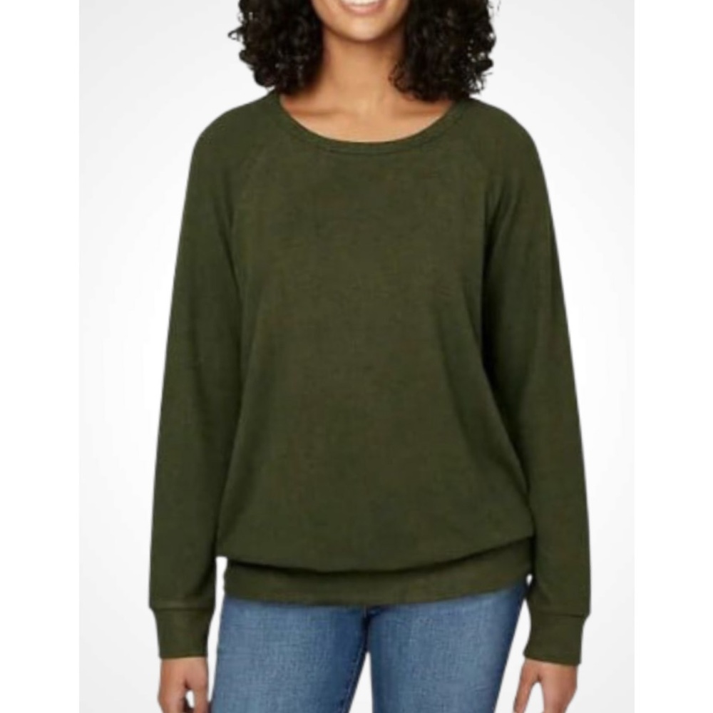 Buffalo David Bitton Forest Green Crew Neck Pullover Sweater Large